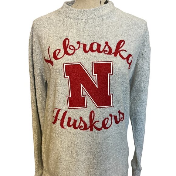 Nebraska Women's Cornhuskers Sweatshirt Basketball Pullover Gray Cotton Size S - Picture 1 of 9